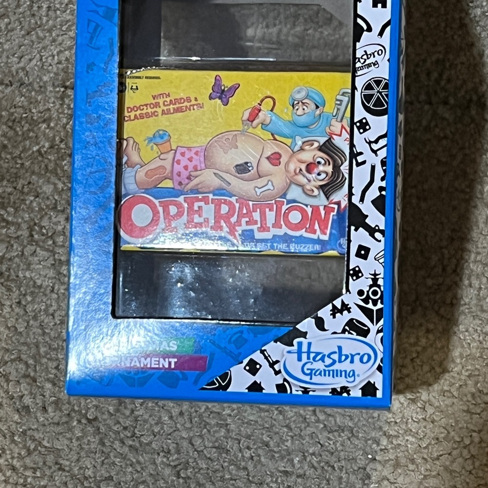 Hasbro lot of 6 new Board Game Christmas ornament Operation